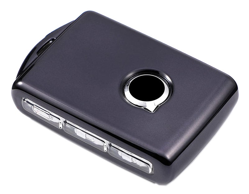 Arruweer Key Fob Cover for Volvo Full Protection Soft TPU Smart Key Case Holder Fits for 2017 2018 2019 2020 2021 Volvo XC40 XC60 XC90 S90 V90 Keyless Entry Remote (Black) - Image 1
