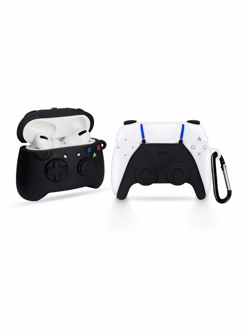 Generic - Game Controller Airpods Pro Case, 3D Fashion Cool Design, Unique Stylish Protective Skin Accessories, Airpods Pro Silicone Case 2 Pack (Black) - Image 1
