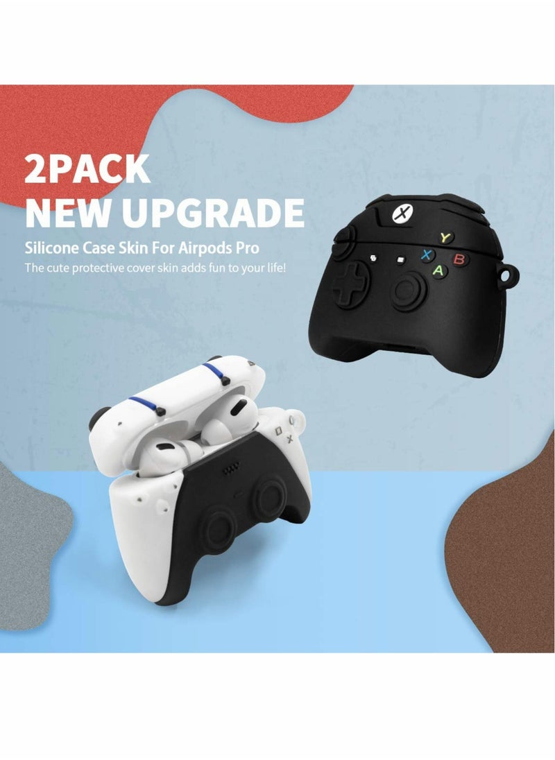 Generic - Game Controller Airpods Pro Case, 3D Fashion Cool Design, Unique Stylish Protective Skin Accessories, Airpods Pro Silicone Case 2 Pack (Black) - Image 1
