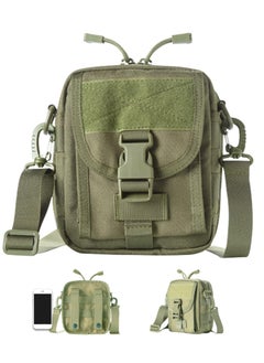 Tactical Waist Bag Military Pack, Waterproof Utility Belt with Safety Carabiner, Suitable for Hiking Mountaineering&Camping &Riding&Fishing&Shooting(Green)