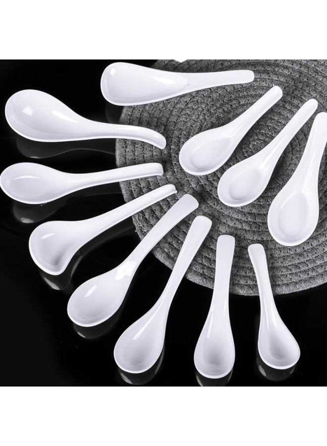 Melamine Imitation Porcelain Soup Spoon Plastic Commercial Noodle Restaurant Small Spoon Rice Spoon Spicy Hot Soup Powder Long Handle Spoon Restaurant Porridge Spoon-Color:Melamine Spoon-Specifications:AA7559 Jade Lotus  - Image 3