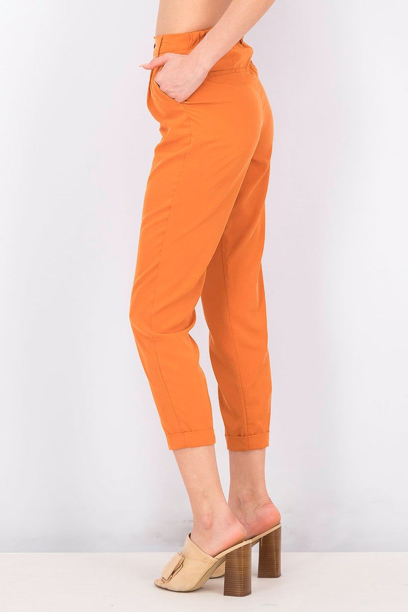 Mohito Women Mid Rise Solid Trouser, Orange - Image 3