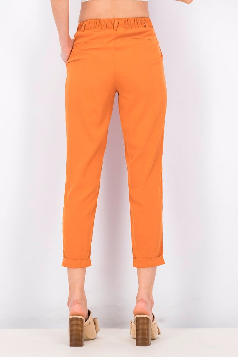 Mohito Women Mid Rise Solid Trouser, Orange - Image 4