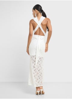 Ginger Cross Neck Lace Detail Bodycon Dress  - Image 2