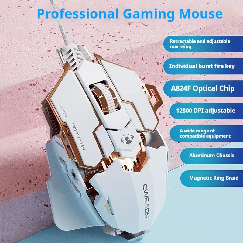 Eweadn ماوس Eweadn G5 Wired Gaming Mouse, Silent or Audible Click, Macro Function Buttons, for Desktop, Laptop, PC - Image 3
