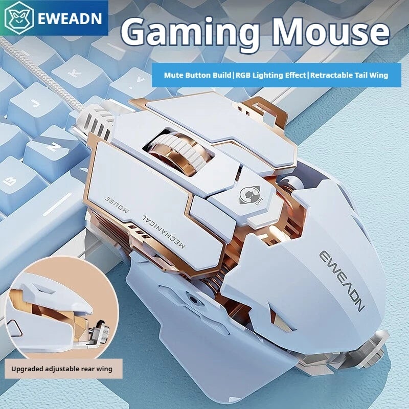 Eweadn ماوس Eweadn G5 Wired Gaming Mouse, Silent or Audible Click, Macro Function Buttons, for Desktop, Laptop, PC - Image 2