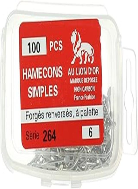 Au Lion D'Or Fishing Hook Box 1540 Size 6 Silver