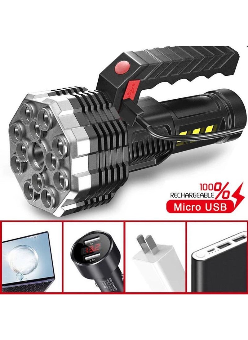 Generic - High Lumens Rechargeable LED Flashlights Super Bright Flashlight 5 Modes Waterproof Tactical Flashlights For Emergency Camping - Image 1