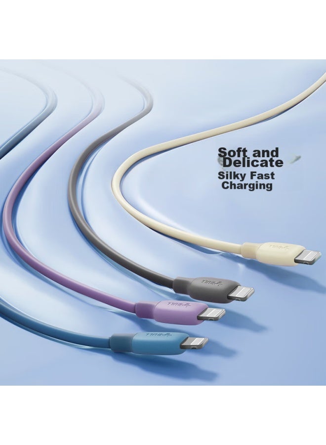 bull Mfi Certified Apple Fast Charging Cable, Silicone Skin-friendly, Compatible With Iphone 14/13, Ipad, 20w/30w Charger, Type-c Apple Data Cable, 1m Deep Sea Blue - Image 2