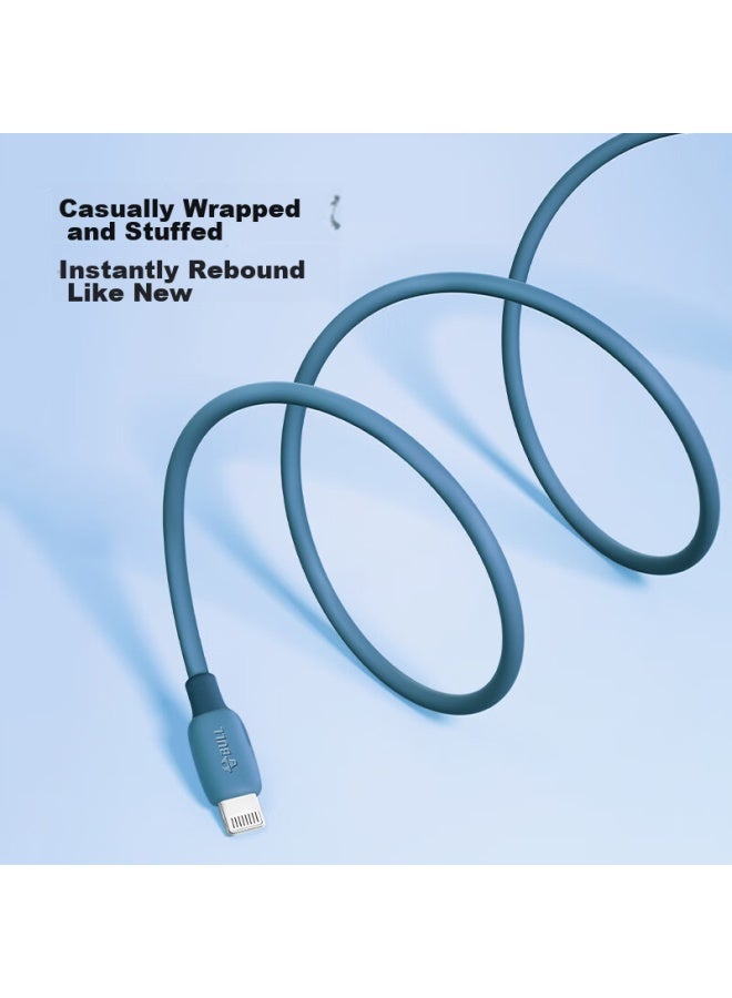 bull Mfi Certified Apple Fast Charging Cable, Silicone Skin-friendly, Compatible With Iphone 14/13, Ipad, 20w/30w Charger, Type-c Apple Data Cable, 1m Deep Sea Blue - Image 4