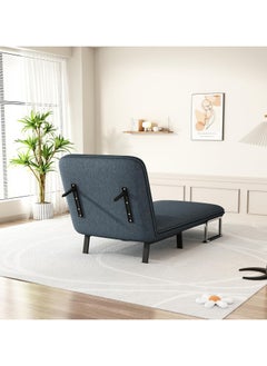 XiuWoo Convertible Chair Bed, Tri-Fold Sofa Bed with Adjustable Backrest & Pillow, Leisure Chaise Lounge Couch with Sturdy Steel Frame for Home & Office, Comfortable Sleeper Chair 65 * 190cm Blue  - Image 2
