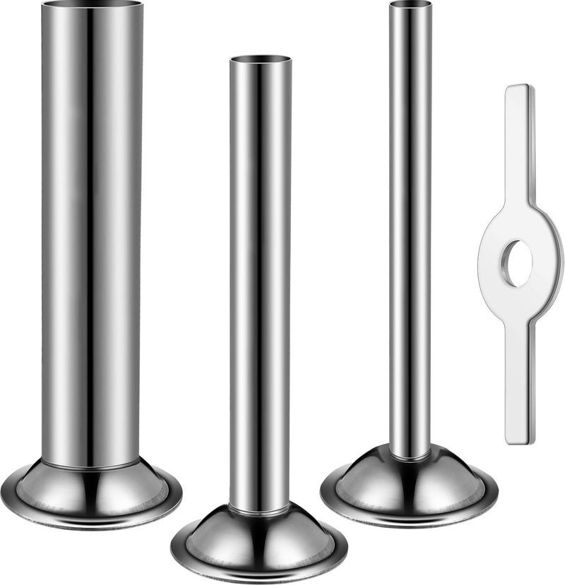 Mudder طقم ملحقات حشو النقانق 4 قطع 3 أحجام مختلفة أنابيب مطحنة الفولاذ المقاوم للصدأ مع حلقة حشو النقانق لطاحونة اللحم بحجم 5 - Image 1