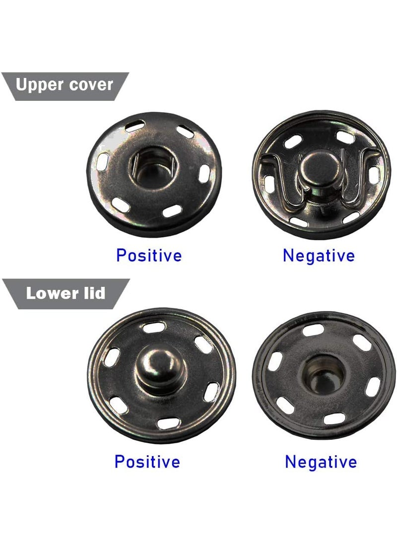 Dreamlover Dreamlover 10mm Black Snap Button Fastener Sew on Snap Buttons Press Button for Sewing Clothing Art and Crafts Spring Press Studs Popper Button Rust Proof (Pack of 50 Snap Buttons)  - Image 2