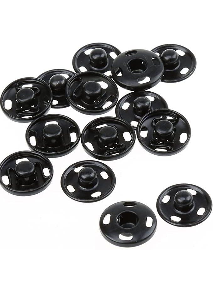 Dreamlover Dreamlover 10mm Black Snap Button Fastener Sew on Snap Buttons Press Button for Sewing Clothing Art and Crafts Spring Press Studs Popper Button Rust Proof (Pack of 50 Snap Buttons)  - Image 1