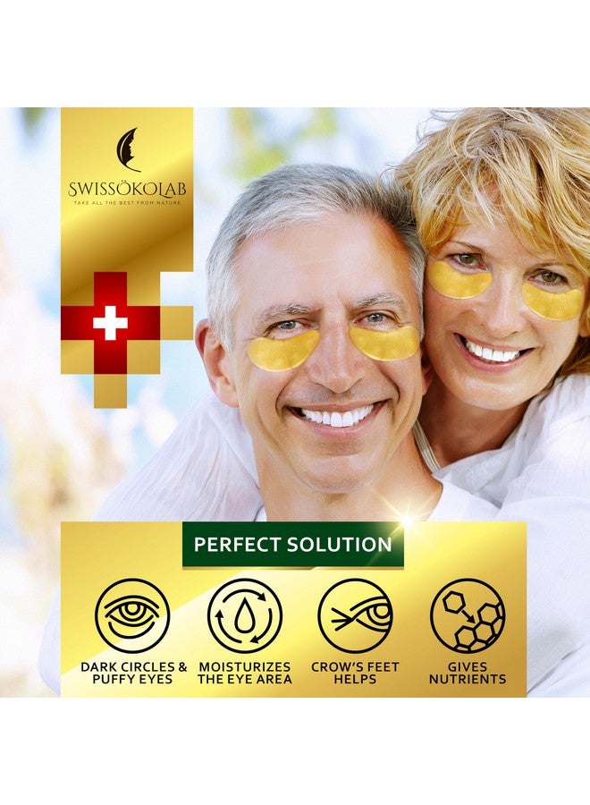 SWISSOKOLAB Under Eye Patches For Puffy Eyes 24K Gold Eye Mask Dark Circles And Puffiness Collagen Eye Gel Pads Moisturizing & Reducing Wrinkles Antiaging Hyaluronic Acid (24K Gold Eye Mask) - Image 2