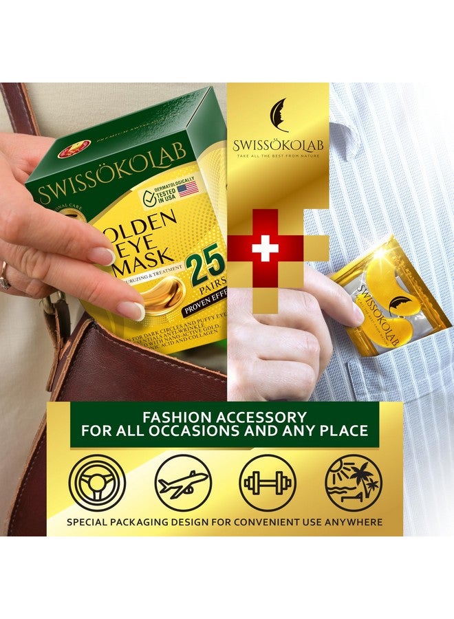 SWISSOKOLAB Under Eye Patches For Puffy Eyes 24K Gold Eye Mask Dark Circles And Puffiness Collagen Eye Gel Pads Moisturizing & Reducing Wrinkles Antiaging Hyaluronic Acid (24K Gold Eye Mask) - Image 4