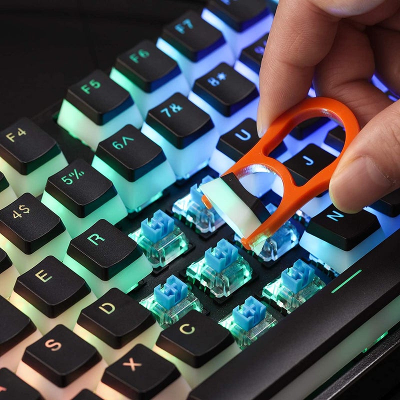 ETZIN Pudding Keycaps Set PBT Double Shot OEM Profile for Gaming Mechanical Keyboard MX Switches Universal Compatiability for 61 87TKL 104 108 Keyboard (Only Keycaps), (Black) - Image 4