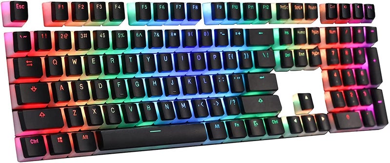 ETZIN Pudding Keycaps Set PBT Double Shot OEM Profile for Gaming Mechanical Keyboard MX Switches Universal Compatiability for 61 87TKL 104 108 Keyboard (Only Keycaps), (Black) - Image 1