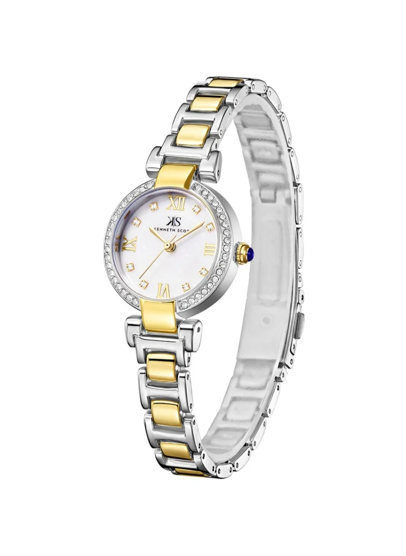 KENNETH SCOTT Kenneth Scott K22520-TBTM Women's Analog Display Watch & Alloy Strap Gold