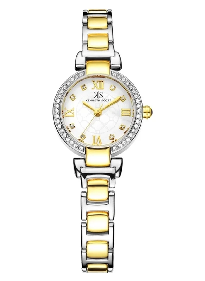 KENNETH SCOTT Kenneth Scott K22520-TBTM Women's Analog Display Watch & Alloy Strap Gold