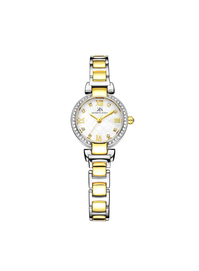 KENNETH SCOTT Kenneth Scott K22520-TBTM Women's Analog Display Watch & Alloy Strap Gold