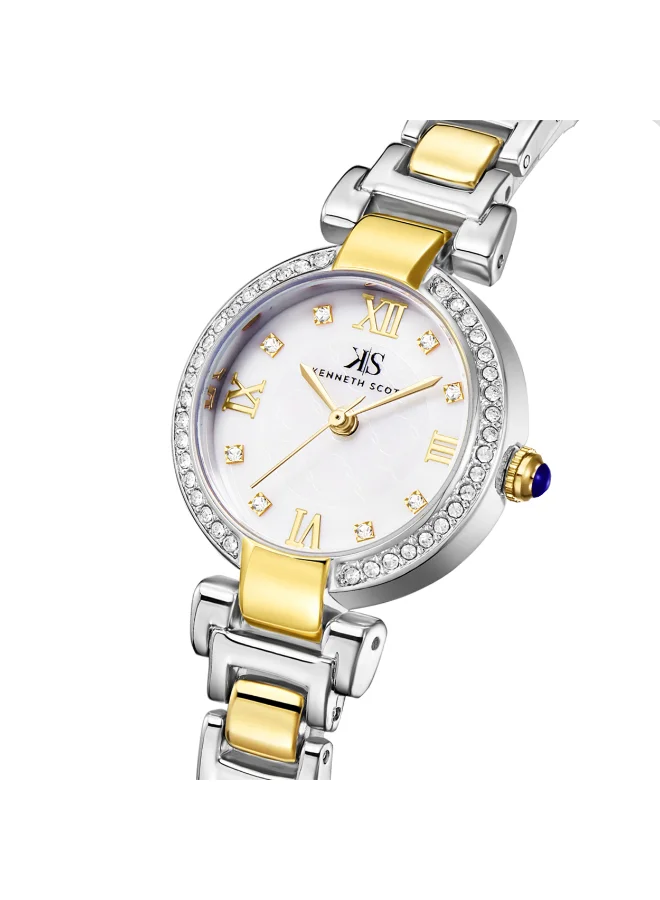 KENNETH SCOTT Kenneth Scott K22520-TBTM Women's Analog Display Watch & Alloy Strap Gold