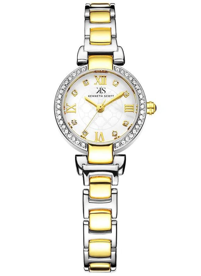 كينيث سكوت Kenneth Scott K22520-TBTM Women's Analog Display Watch & Alloy Strap Two-Tone Gold