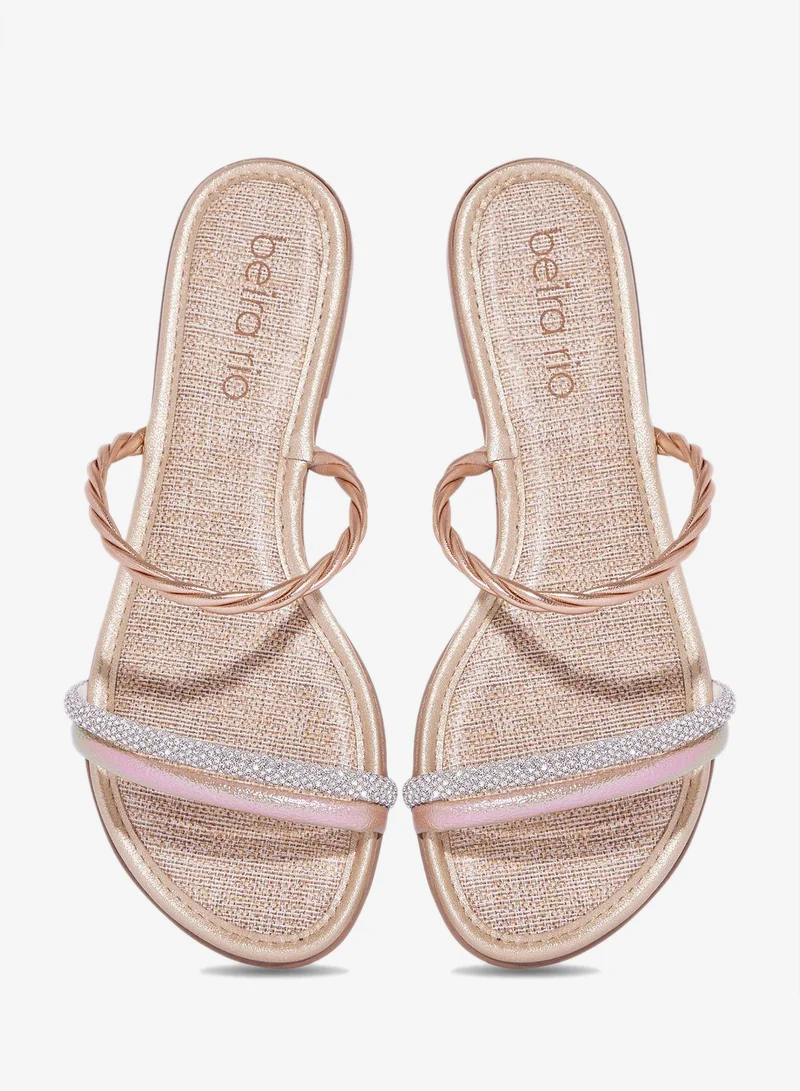 Beira Rio Nude Flat Sandals for Women – Stylish Ladies Flat Sandals & Comfortable Flat Slippers for Women | Best Price UAE