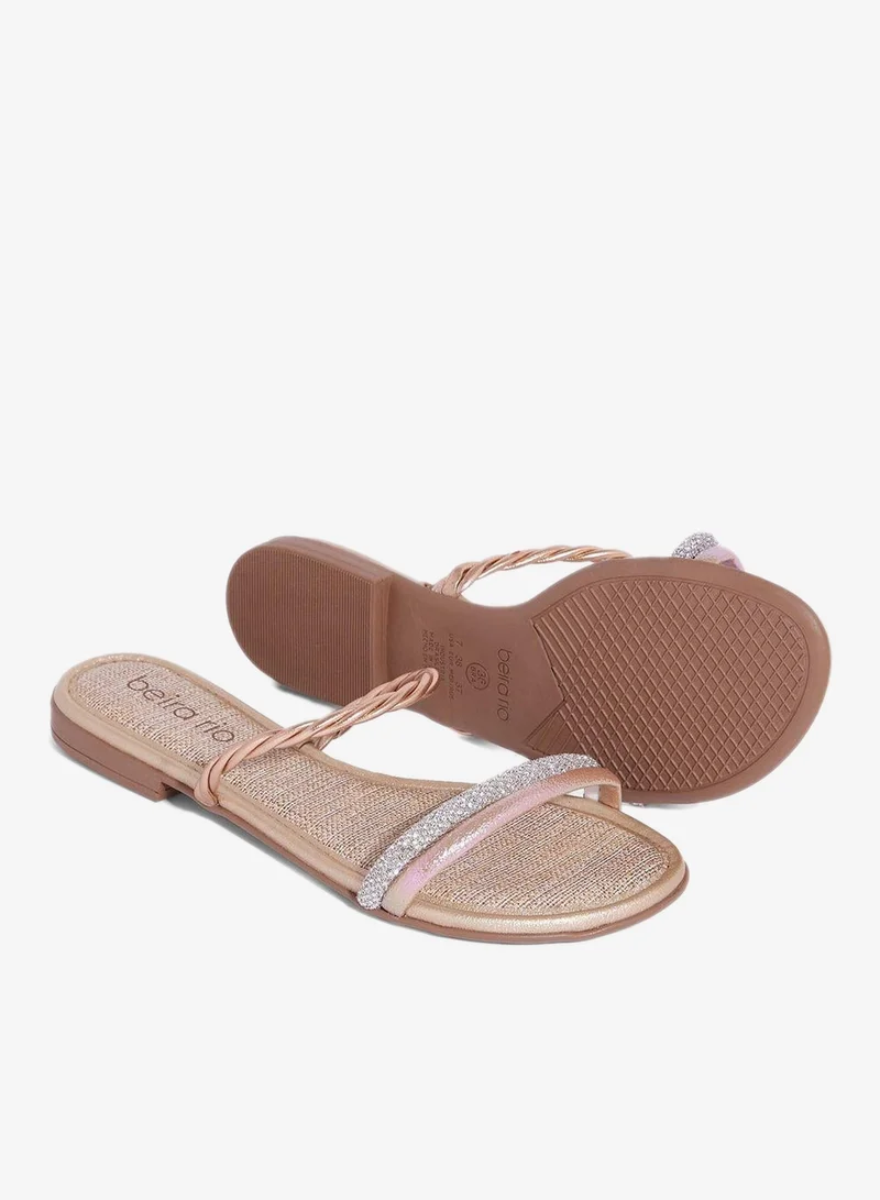 Beira Rio Nude Flat Sandals for Women – Stylish Ladies Flat Sandals & Comfortable Flat Slippers for Women | Best Price UAE