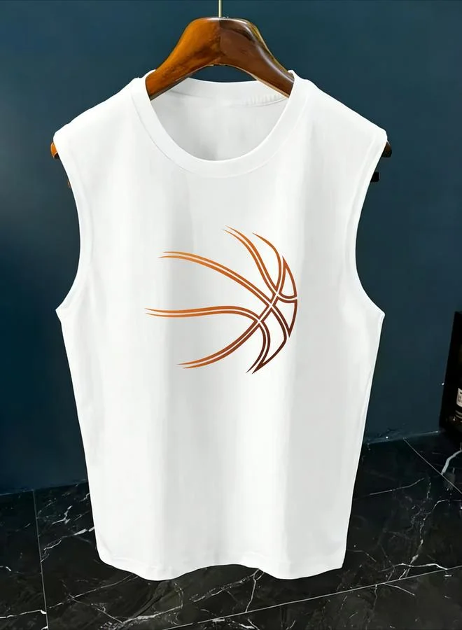 Take Two White Graphic Print Sleeveless Tank