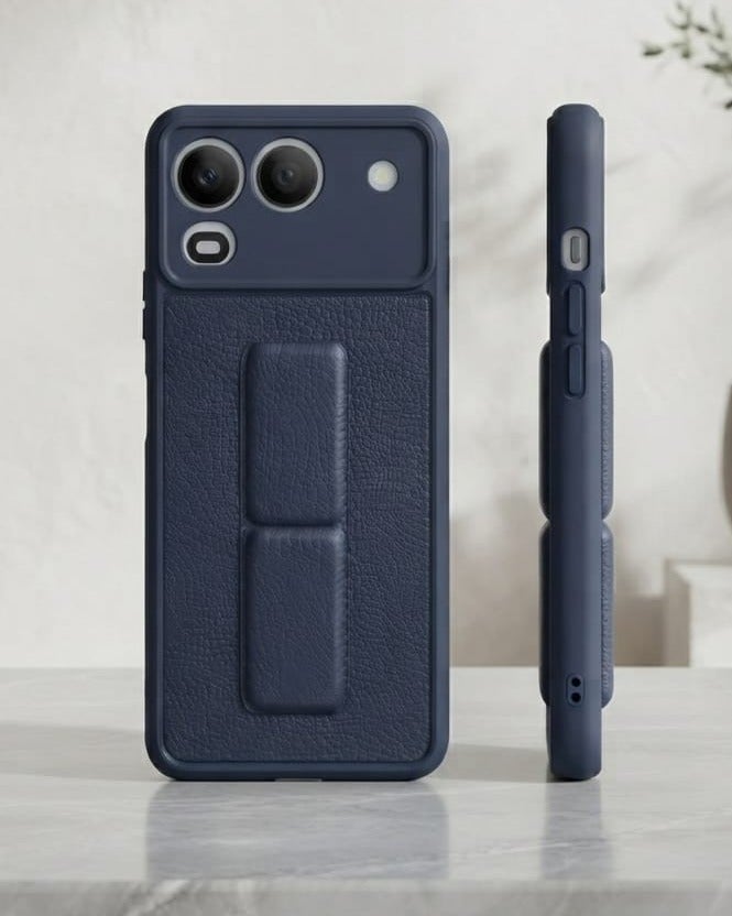 Itel A200 Hand Grip Case Cover - Magnetic Hand Grip Holder & Kickstand Case For Itel A200 - Strong Grip for Magnetic Car Holder, Stylish Silicone Case & Functional, Ultimate Convenience & Hands-Free Viewing - Image 1