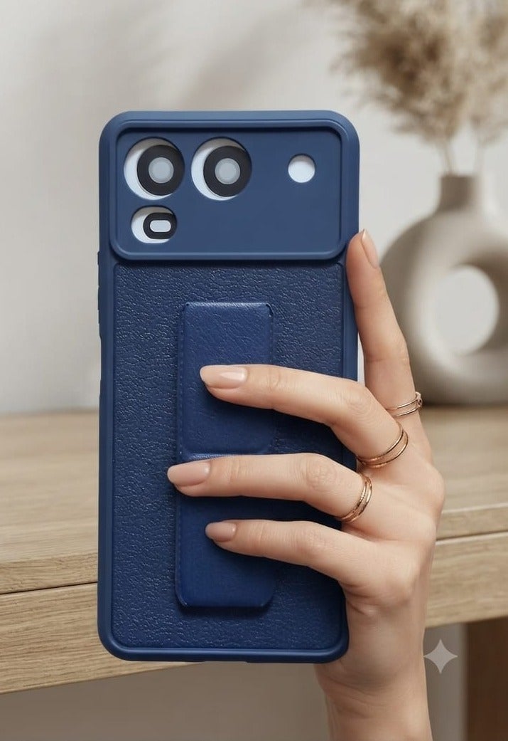 Itel A200 Hand Grip Case Cover - Magnetic Hand Grip Holder & Kickstand Case For Itel A200 - Strong Grip for Magnetic Car Holder, Stylish Silicone Case & Functional, Ultimate Convenience & Hands-Free Viewing - Image 2