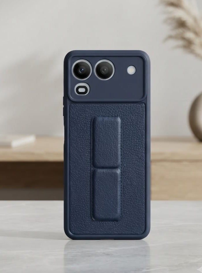 Itel A200 Hand Grip Case Cover - Magnetic Hand Grip Holder & Kickstand Case For Itel A200 - Strong Grip for Magnetic Car Holder, Stylish Silicone Case & Functional, Ultimate Convenience & Hands-Free Viewing - Image 3