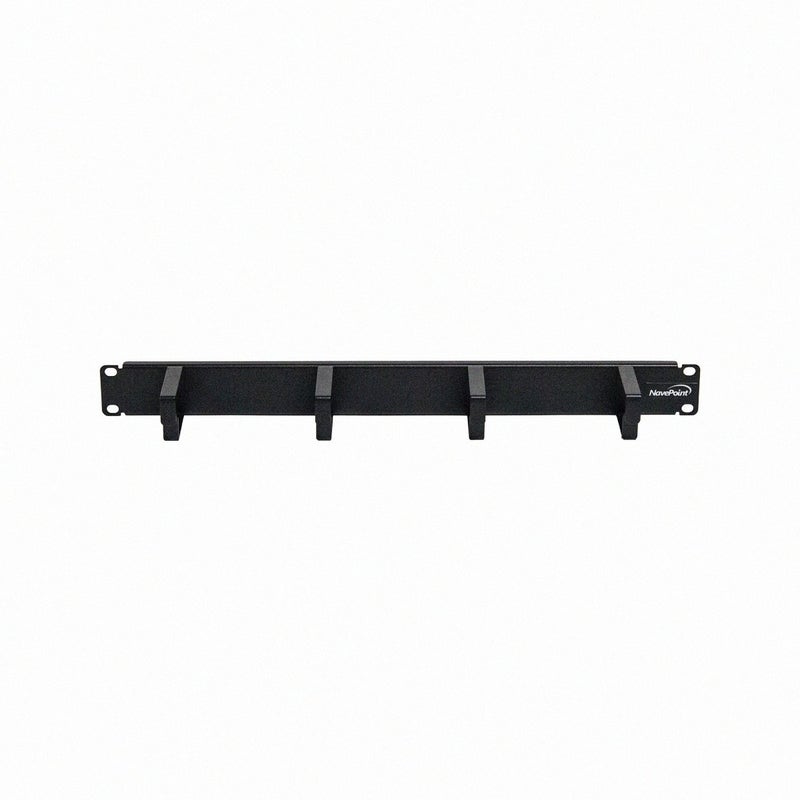 NavePoint 1U Horizontal 19-Inch Rack Mount Cable Management Panel with 4 D-Rings 2-Inches Deep Black - Image 2