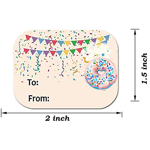 Remarkable Name Tags Happy Birthday Stickers 15 x 2 Inch 300 Pcs 6 Unique Cute Designs for Party Favors - Image 5