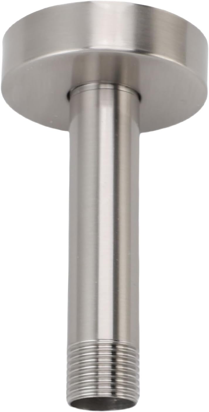 GLOGLOW Nan Shower Arm with Flange, Stainless Steel, 3 Inch Length, Ceiling Mount for Fixed Shower Heads in Bathrooms Bathroom (Brushed) - Image 3