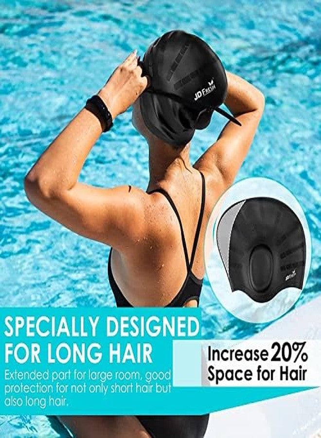 JD FRESH Multicolor Silicone Swimming Cap for Men & Women/Unisex Swim Caps/Keeps Hair Clean and Ears Protected/Caps for Long/Braided/Thick Hairs/Swimming Cap - Image 4