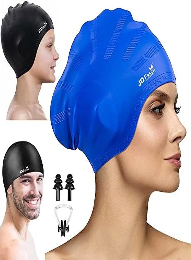 JD FRESH Multicolor Silicone Swimming Cap for Men & Women/Unisex Swim Caps/Keeps Hair Clean and Ears Protected/Caps for Long/Braided/Thick Hairs/Swimming Cap - Image 3