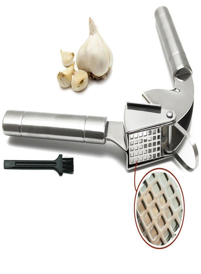 EcoJeannie Premium Garlic Press with Hanging Hook & Cleaning Brush - Commercial Grade Stainless Steel (GP0001) - Image 1
