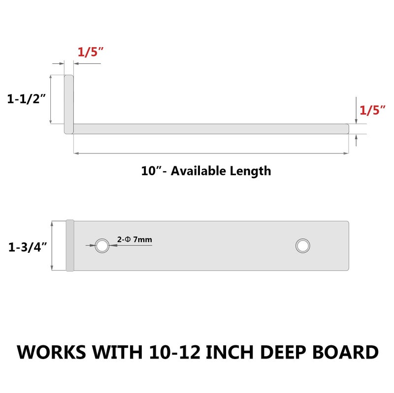 Neodrop 10 Inch Floating Shelf Brackets  Heavy Duty Hidden Bracket For Wall  Mantel  Bookshelves  Black Powder Coated Steel  6-Pack - Image 2