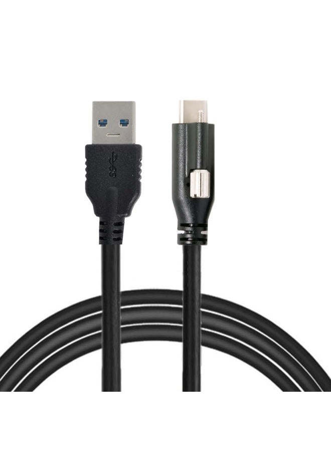 CY YC° Cable USB-C USB 3.1 Type-C Locking Connector to Standard USB3.0 Data Cable with Panel Mount Screw - Image 1