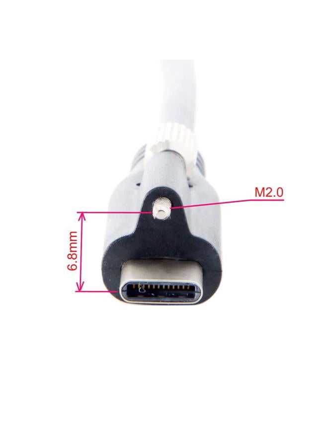 CY YC° Cable USB-C USB 3.1 Type-C Locking Connector to Standard USB3.0 Data Cable with Panel Mount Screw - Image 4