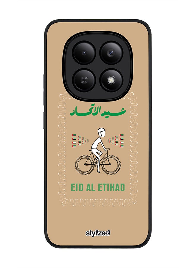 For Xiaomi Redmi Note 15 4G Case,Slim fit Camera Protection, Shockproof Thin Phone cover  - Eid Al Etihad 53 National Day Poster Design Beige