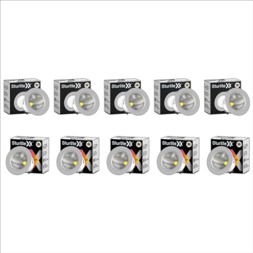 Sturlite Laura 3W LED Spotlight| 3000K Warm White Color Temperature| 36mm-Cutout & Compact Design Ceiling Ligh| CRI Tech with High Voltage Protection Downlight - Pack of 10 - Image 1