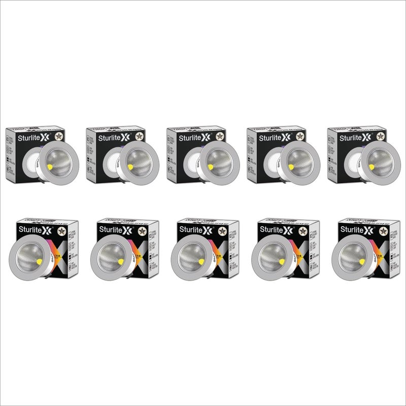 Sturlite Laura 3W LED Spotlight| 3000K Warm White Color Temperature| 36mm-Cutout & Compact Design Ceiling Ligh| CRI Tech with High Voltage Protection Downlight - Pack of 10 - Image 2
