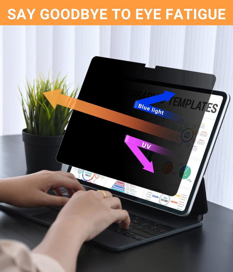 FILMEXT Privacy Screen Protector for iPad (A16) 11th/10th Generation (2025/2022) A3354 A3355 A3356 A2696 A2757 A2777 A3162, Anti-Spy Anti Blue Light Glare Landscape Privacy Filter Matte PET Screen - Image 5