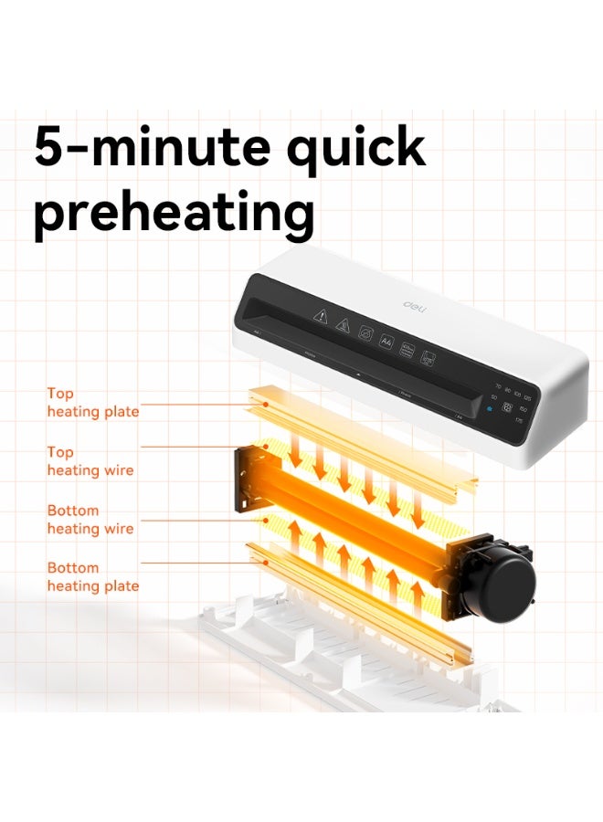 ديلي ماكينة تغليف حراري وبارد A4 بسماكة 50–175 ميكرون وسرعة 300 مم/دقيقة للاستخدام المكتبي - Image 4