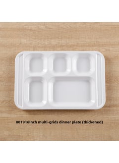 NIBEMINENT Melamine white multi-grid fast food plate school canteen dining hall commercial imitation porcelain plastic four-grid six-grid plate wholesale 16-inch multi-grid plate 