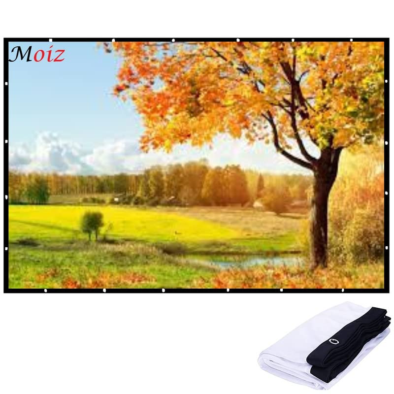 MOIZ [Upgraded] 82 Inch- 6Ft x 3.4Ft (Anti-Creased) (Foldable) (Anti-Light) 16:9 4K Eyelet HG Projector Screen (Width 182.88 cm x 104.14 cm Height) - Image 1