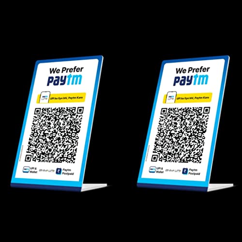 CPI 4 X 6 Inch (A6) White Acrylic QR Bar CODE Display Stand, Paper Stand, Perfect for Restaurants, Promotions, Photo Frames FOR BHIM, PHONEPE, GOOGLE Pay Stand (SET OF 2) - Image 1